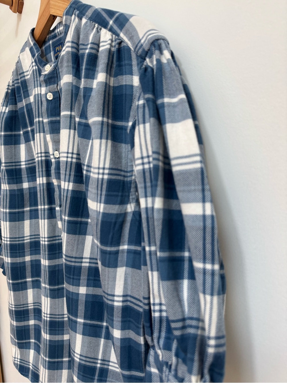 Polo Ralph Lauren Cotton Plaid Popover Blouse Top Women Small Country Western - Picture 4 of 14